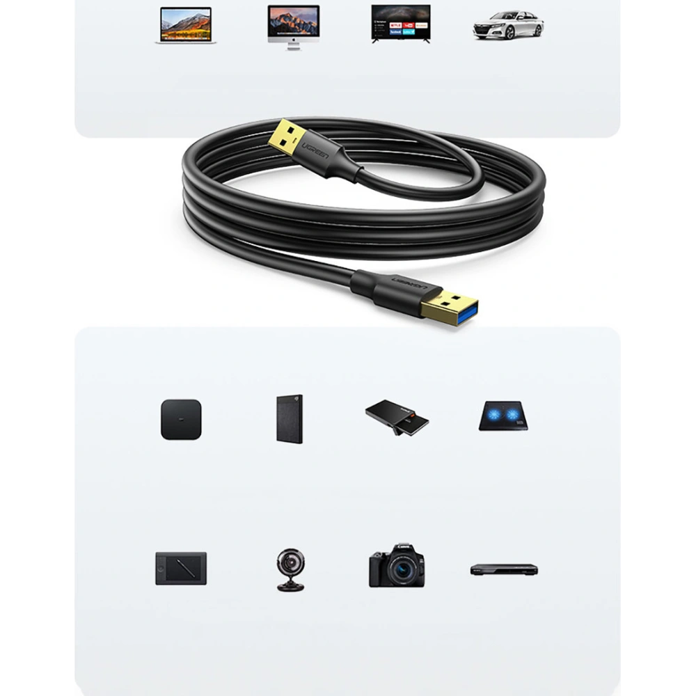 Hurtownia GSM - Kabel UGREEN US128 USB 3.2 Gen 1 3m černý - UGR1324BLK - {ean13} - Hurt