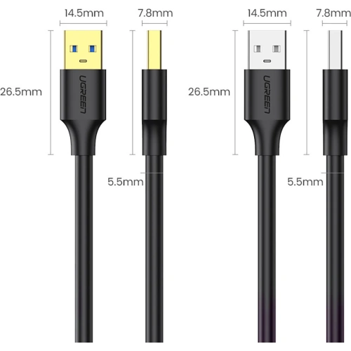 Kabel UGREEN US128 USB 3.2 Gen 1 3m czarny
