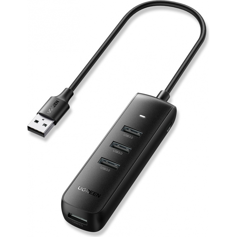 Ugreen Distributor - 6957303819157 - UGR1327BLK - UGREEN CM416 4-in-1 USB HUB - 4x USB Type A 3.0 PD DC 12V 0.25m black - B2B homescreen