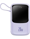 Baseus Qpow powerbank 10000mAh built-in Lightning 20W Quick Charge cable SCP AFC FCP purple