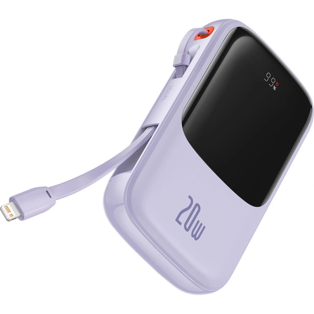 Hurtownia GSM - Powerbank Baseus Qpow 10000mAh 20W Quick Charge SCP AFC FCP fialový + kabel Lightning - BSU3427PRP - {ean13} - Hurt