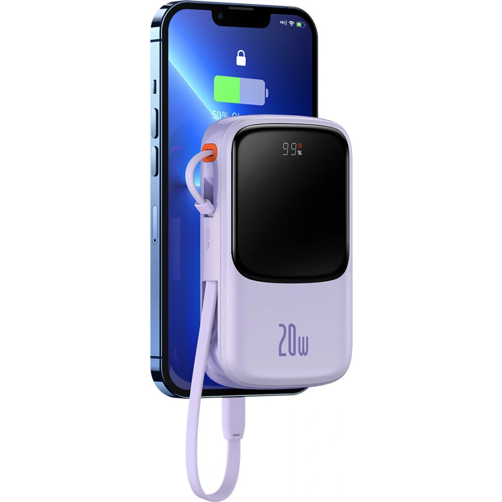 Hurtownia GSM - Powerbank Baseus Qpow 10000mAh 20W Quick Charge SCP AFC FCP fialový + kabel Lightning - BSU3427PRP - {ean13} - Hurt