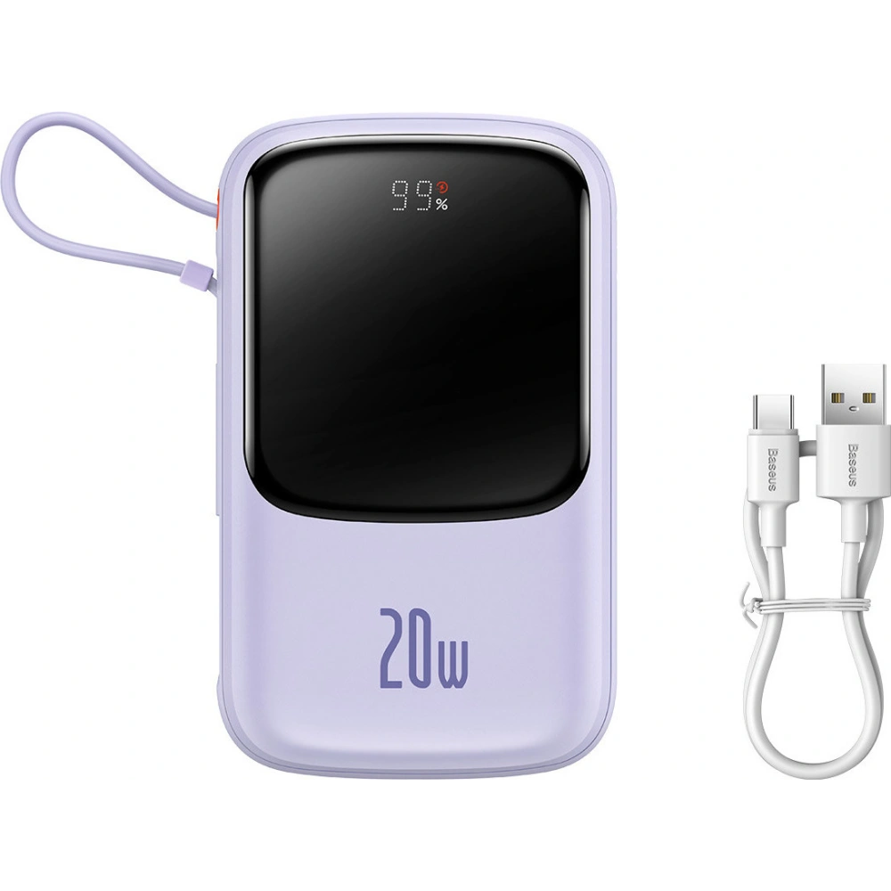 Hurtownia GSM - Powerbank Baseus Qpow 10000mAh 20W Quick Charge SCP AFC FCP fialový + kabel Lightning - BSU3427PRP - {ean13} - Hurt