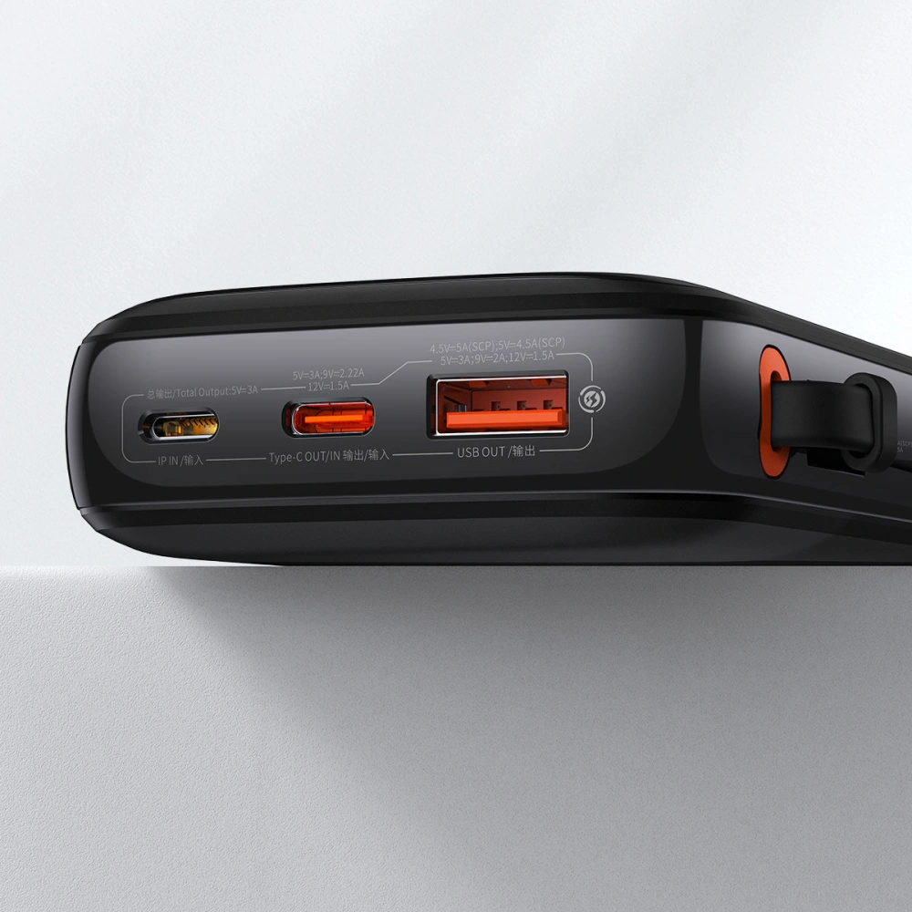 Hurtownia GSM - Powerbank Baseus Qpow 10000mAh 22.5W Quick Charge SCP AFC FCP černá + kabel USB-C - BSU3428BLK - {ean13} - Hurt