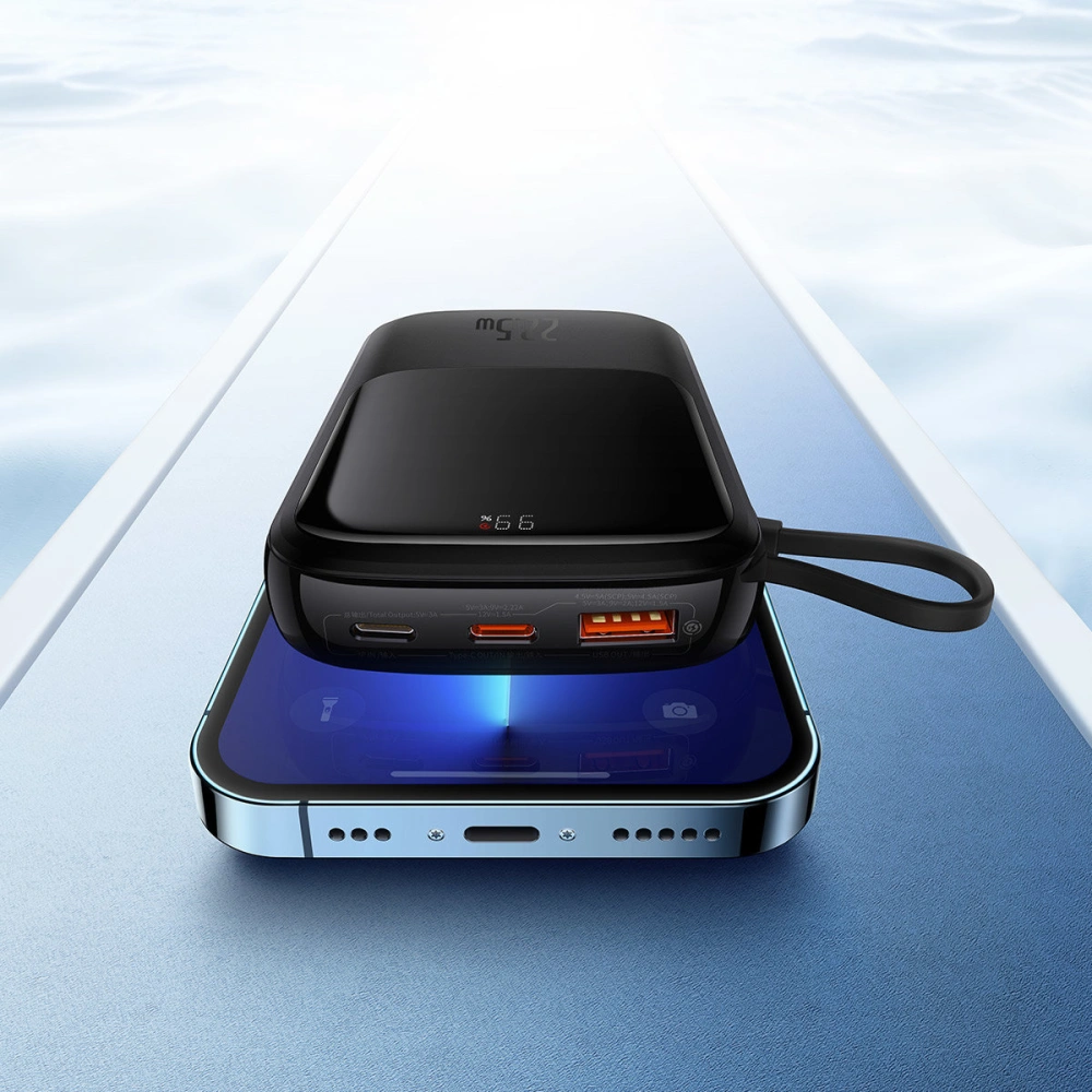 Hurtownia GSM - Powerbank Baseus Qpow 10000mAh 22.5W Quick Charge SCP AFC FCP černá + kabel USB-C - BSU3428BLK - {ean13} - Hurt