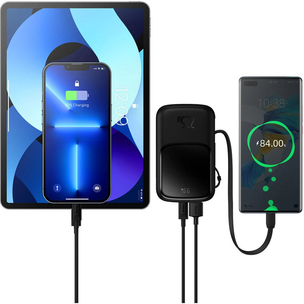 Hurtownia GSM - Powerbank Baseus Qpow 10000mAh 22.5W Quick Charge SCP AFC FCP černá + kabel USB-C - BSU3428BLK - {ean13} - Hurt
