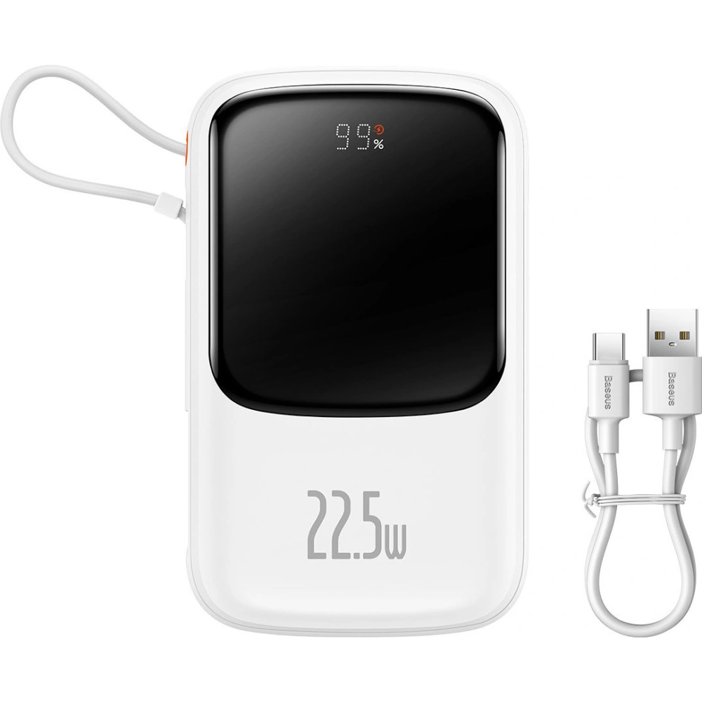 Hurtownia GSM - Powerbank Baseus Qpow 10000mAh 22.5W Quick Charge SCP AFC FCP bílý + kabel USB-C - BSU3429WHT - {ean13} - Hurt