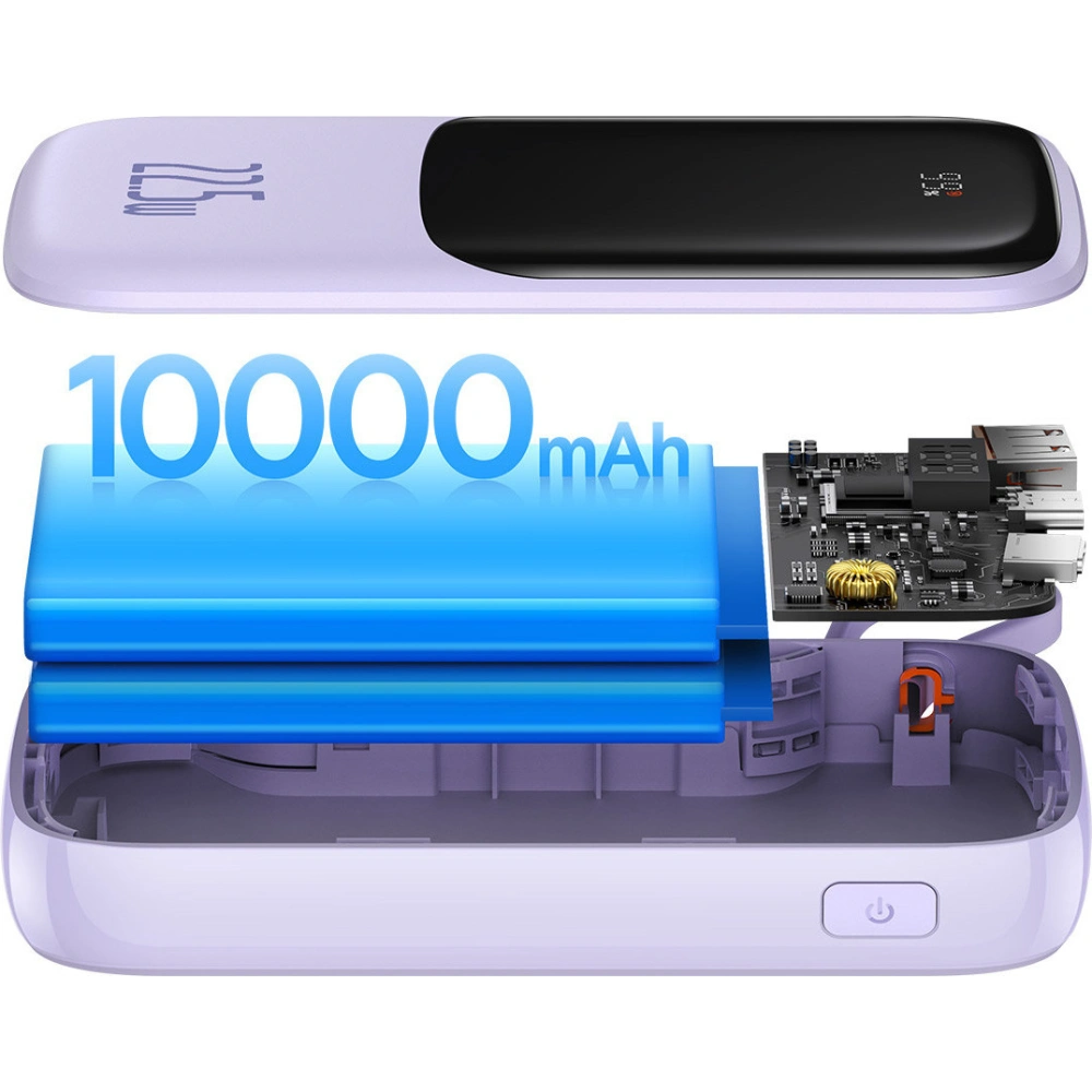 Hurtownia GSM - Powerbank Baseus Qpow 10000mAh 22.5W Quick Charge SCP AFC FCP fialový + kabel USB-C - BSU3430PRP - {ean13} - Hurt