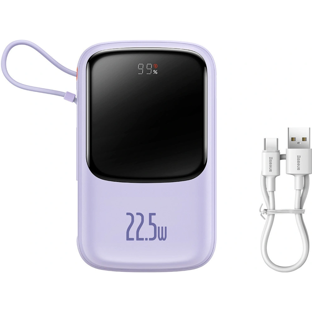 Hurtownia GSM - Powerbank Baseus Qpow 10000mAh 22.5W Quick Charge SCP AFC FCP fialový + kabel USB-C - BSU3430PRP - {ean13} - Hurt