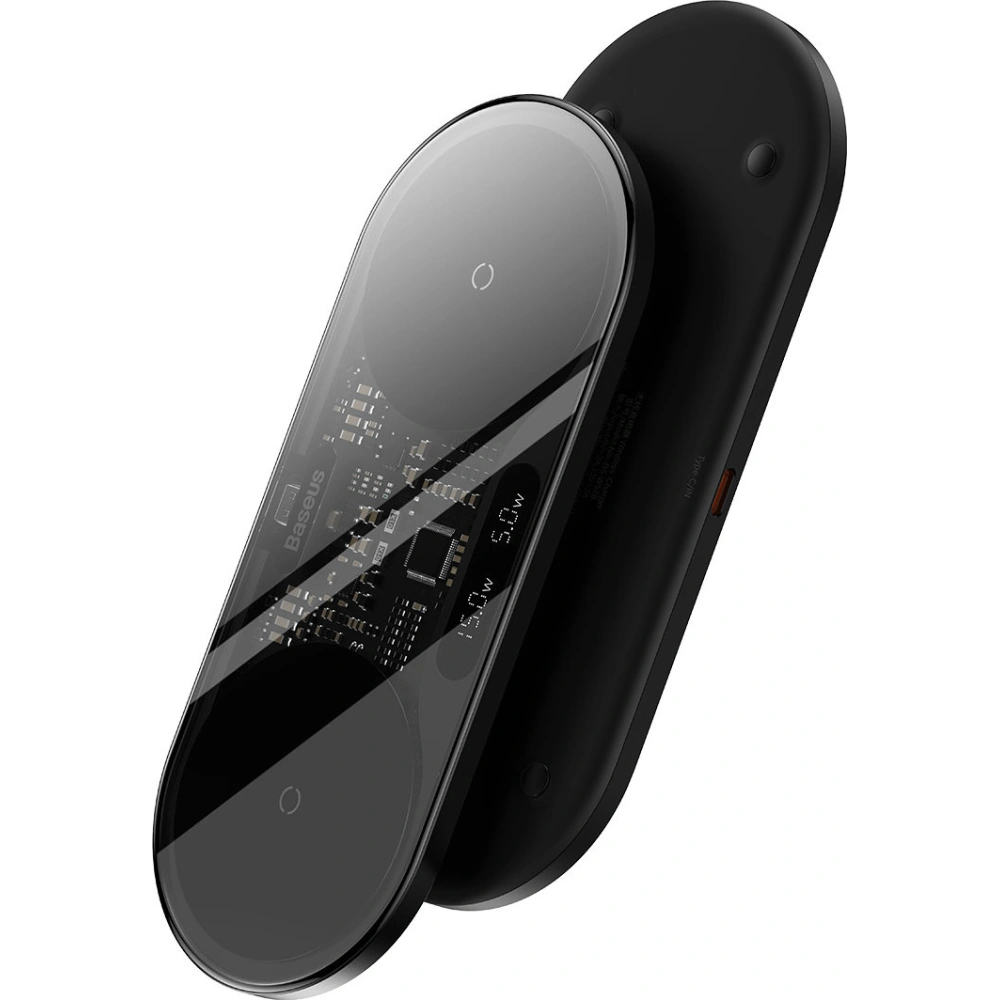 Wholesale Baseus Digital LED Display dual wireless charger with digital display 20W black - BSU3431BLK - {ean13} - Hurt
