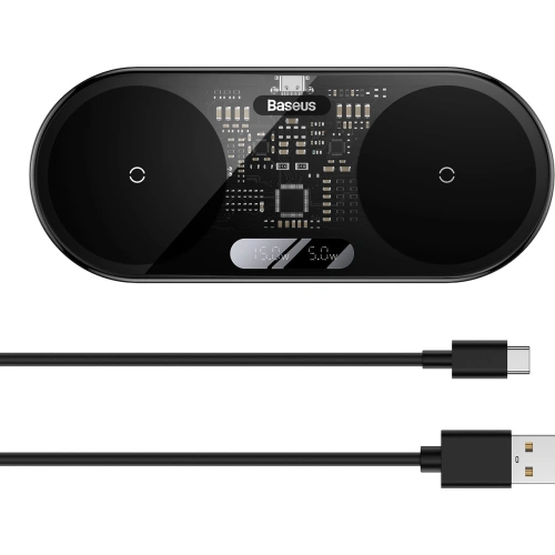 Ładowarka indukcyjna Baseus Digital LED Display 20W czarny