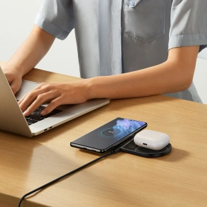 Wholesale Baseus Digital LED Display dual wireless charger with digital display 20W black - BSU3431BLK - {ean13} - Hurt