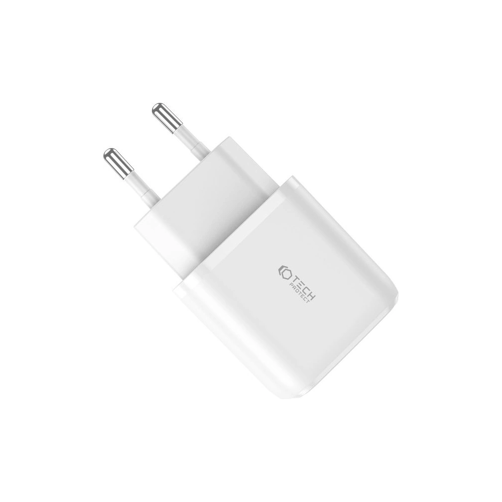 Hurtownia GSM - Netzteil-Ladegerät Tech-Protect C20W 2-Port Netzladegerät PD 20W QC 3.0 Weiß - THP1169WHT - {ean13} - Hurt