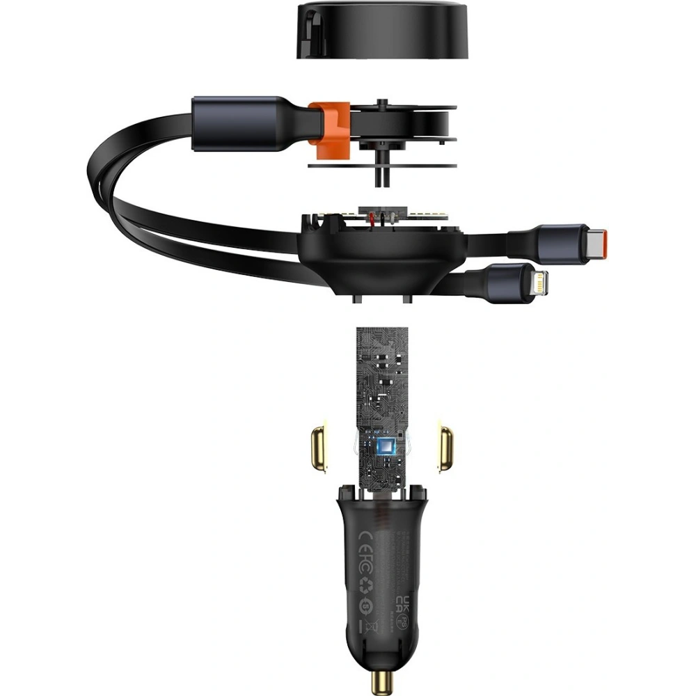 Hurtownia GSM - Ładowarka samochodowa Baseus Enjoyment 2w1 30W czarny - BSU3437BLK - {ean13} - Hurt