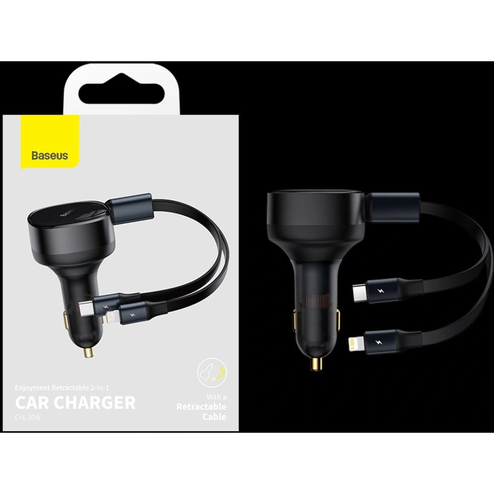 Hurtownia GSM - Autonabíječka Baseus Enjoyment 2w1 30W černá - BSU3437BLK - {ean13} - Hurt