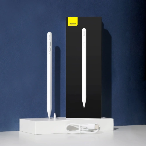 Rysik pojemnościowy Baseus do iPad biały + kabel USB-C 3A 0.3m