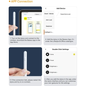 Hurtownia GSM - Rysik pojemnościowy Baseus do iPad biały + kabel USB-C 3A 0.3m - BSU3440WHT - {ean13} - Hurt