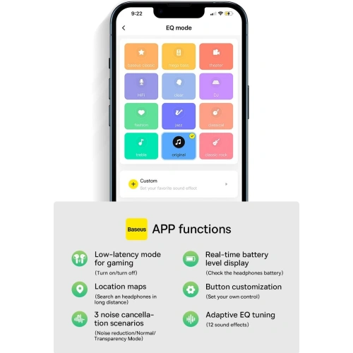 Słuchawki Baseus Bowie H1 Bluetooth 5.2 ANC szary