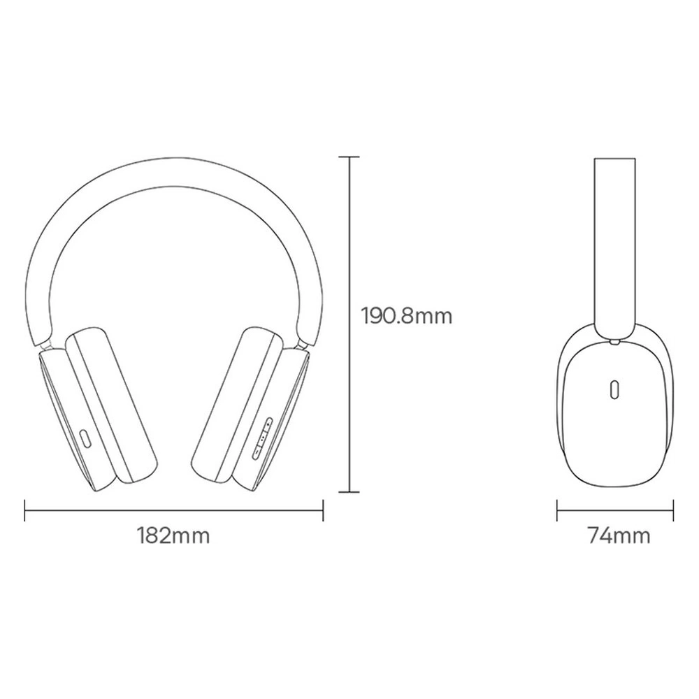 Wholesale Baseus Bowie H1 Wireless Headphones Bluetooth 5.2 ANC gray - BSU3441GRY - {ean13} - Hurt