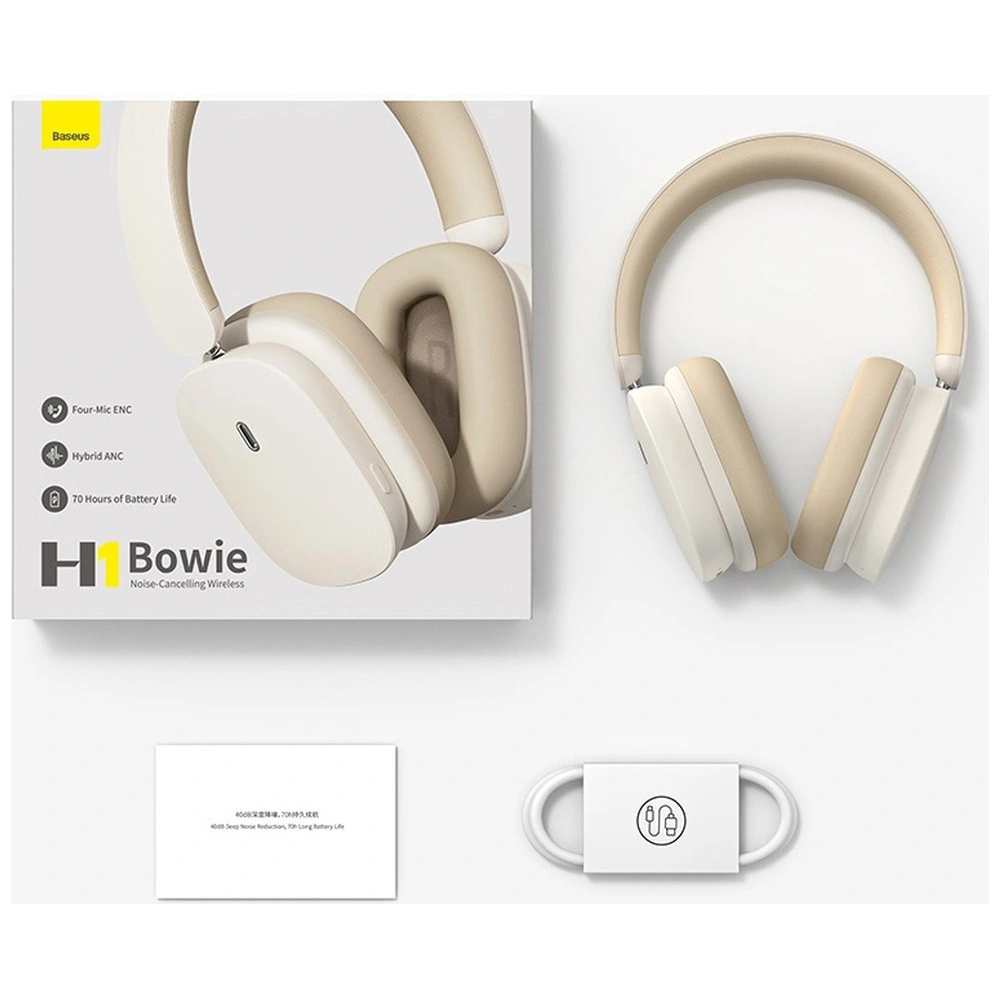 Wholesale Baseus Bowie H1 Wireless Headphones Bluetooth 5.2 ANC gray - BSU3441GRY - {ean13} - Hurt
