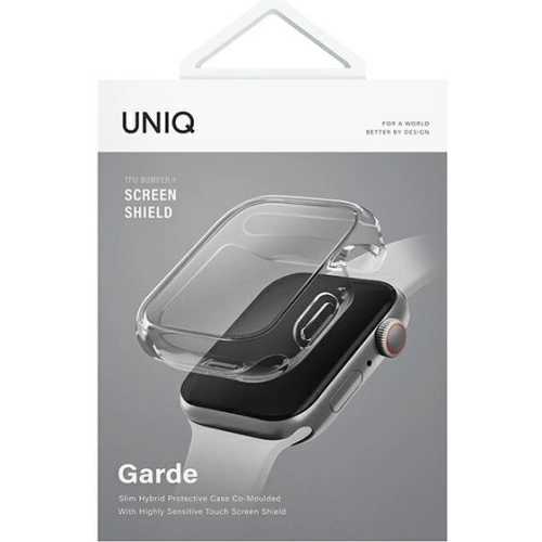 Etui UNIQ Garde Apple Watch 4/5/6/7/8/9/SE 44/45mm przezroczysty/clear