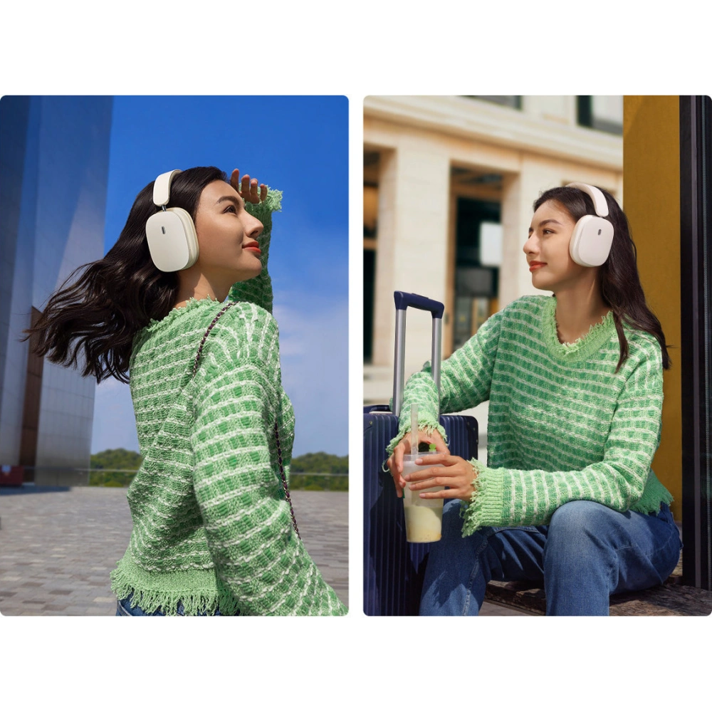 Wholesale Baseus Bowie H1 Wireless Headphones Bluetooth 5.2 ANC white - BSU3442WHT - {ean13} - Hurt