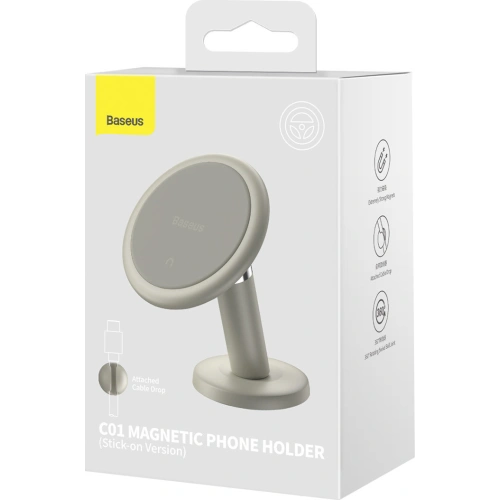 Magnetyczny uchwyt samochodowy Baseus C01 Dashboard biały