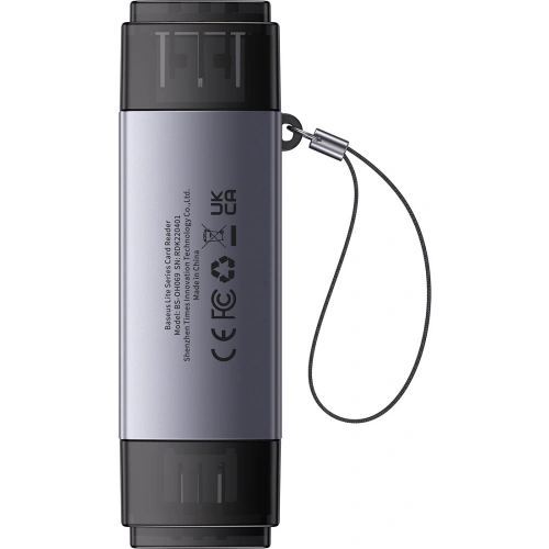 Czytnik kart SD/TF Baseus Lite Series USB-A/USB-C szary
