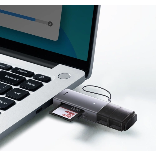 Czytnik kart SD/TF Baseus Lite Series USB-A/USB-C szary