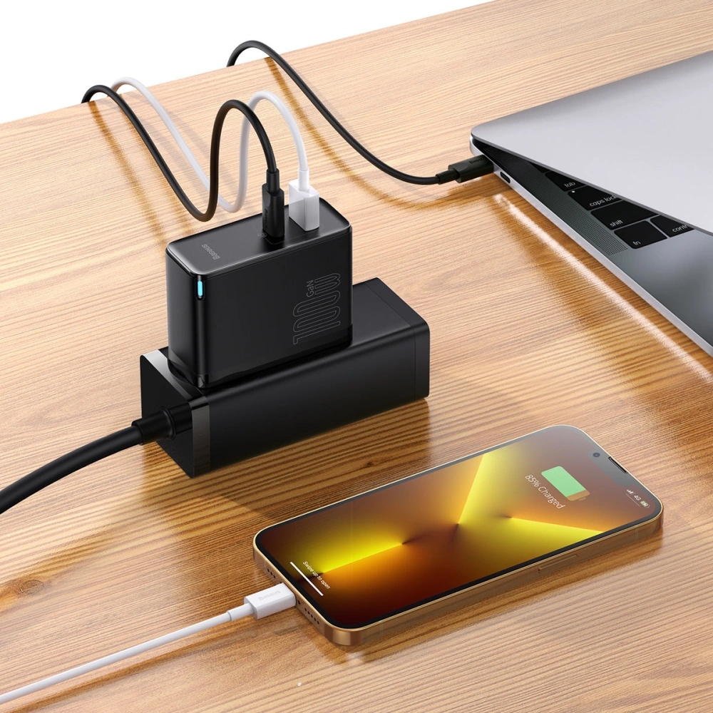 Hurtownia GSM - Ładowarka sieciowa Baseus GaN5 Pro USB-C/USB 100W PD 3.0 QC4 .0+ AFC czarny - BSU3449BLK - {ean13} - Hurt
