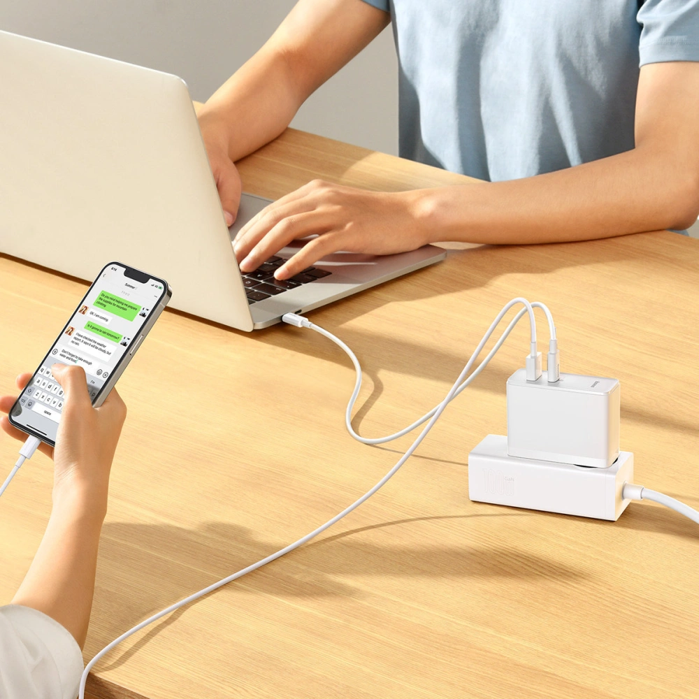 Hurtownia GSM - Ładowarka sieciowa Baseus GaN5 Pro USB-C/USB 100W PD 3.0 QC4 .0+ AFC biały - BSU3450WHT - {ean13} - Hurt