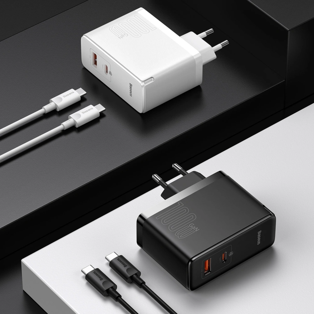 Hurtownia GSM - Ładowarka sieciowa Baseus GaN5 Pro USB-C/USB 100W PD 3.0 QC4 .0+ AFC biały - BSU3450WHT - {ean13} - Hurt
