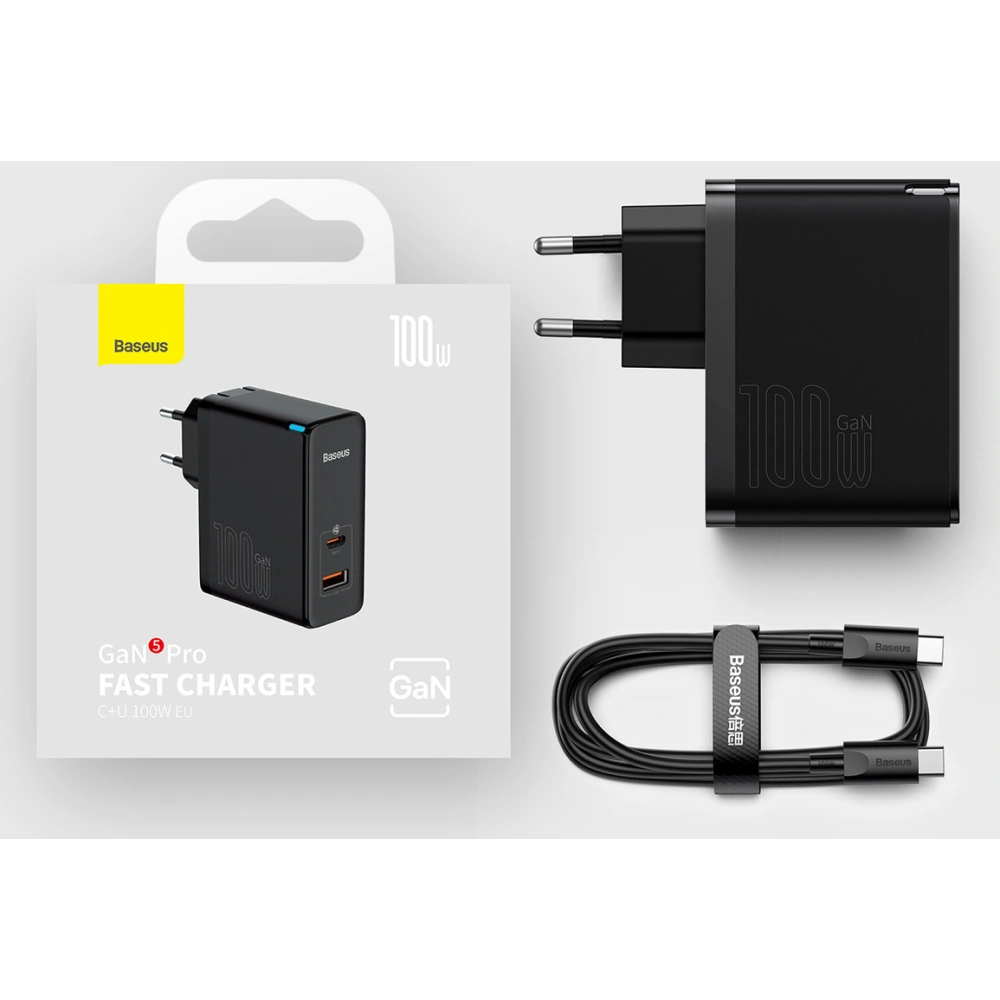 Hurtownia GSM - Ładowarka sieciowa Baseus GaN5 Pro USB-C/USB 100W PD 3.0 QC4 .0+ AFC biały - BSU3450WHT - {ean13} - Hurt