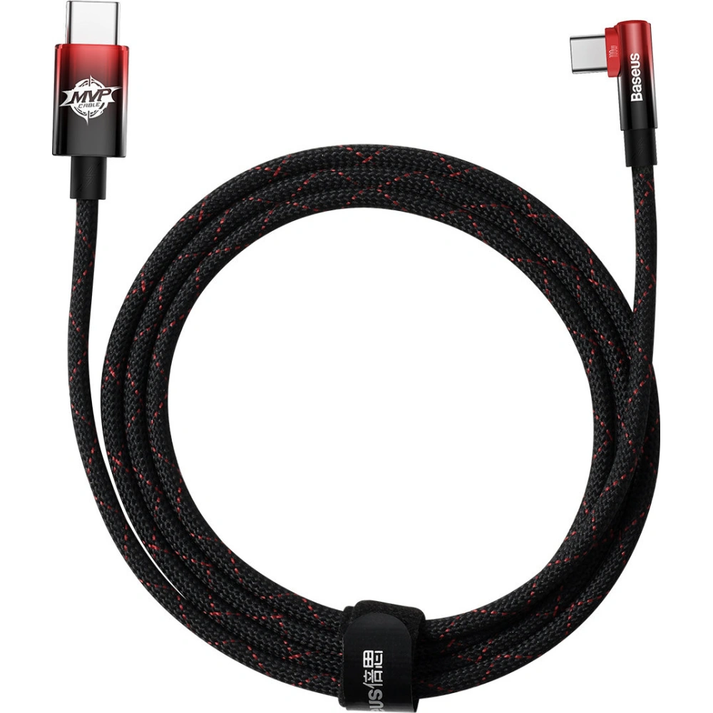 Wholesale Baseus MVP Elbow Angled Cable USB-C - USB-C PD 100W 2m 5A red - BSU3454RED - {ean13} - Hurt