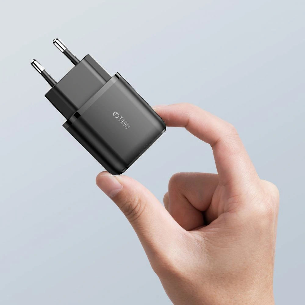 Hurtownia GSM - Ładowarka sieciowa Tech-Protect C20W 2-port Network Charger PD 20W QC 3.0 Black - THP1170BLK - {ean13} - Hurt
