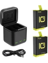 Ładowarka trójkanałowa box Telesin dla GoPro Hero 9 / Hero 10 + 2 akumulatory (GP-BNC-901-B)