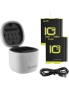 Wodoodporna ładowarka trójkanałowa Allin box Telesin dla GoPro Hero 9 / Hero 10 + 2 akumulatory (GP-BTR-905-GY-B)