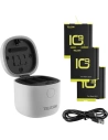 Vodotěsná trojkanálová nabíječka Allin Box Telesin pro GoPro Hero 9 / Hero 10 + 3 akumulátory (GP-BTR-906-GY-B)