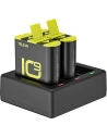 Telesin 3-slot charger Box for GoPro Hero 9 / Hero 10 + 2 batteries (GP-BTR-903-B)