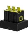 Wholesale Telesin 3-slot charger Box for GoPro Hero 9 / Hero 10 + 2 batteries (GP-BTR-903-B) - TLS094 - {ean13} - Hurt