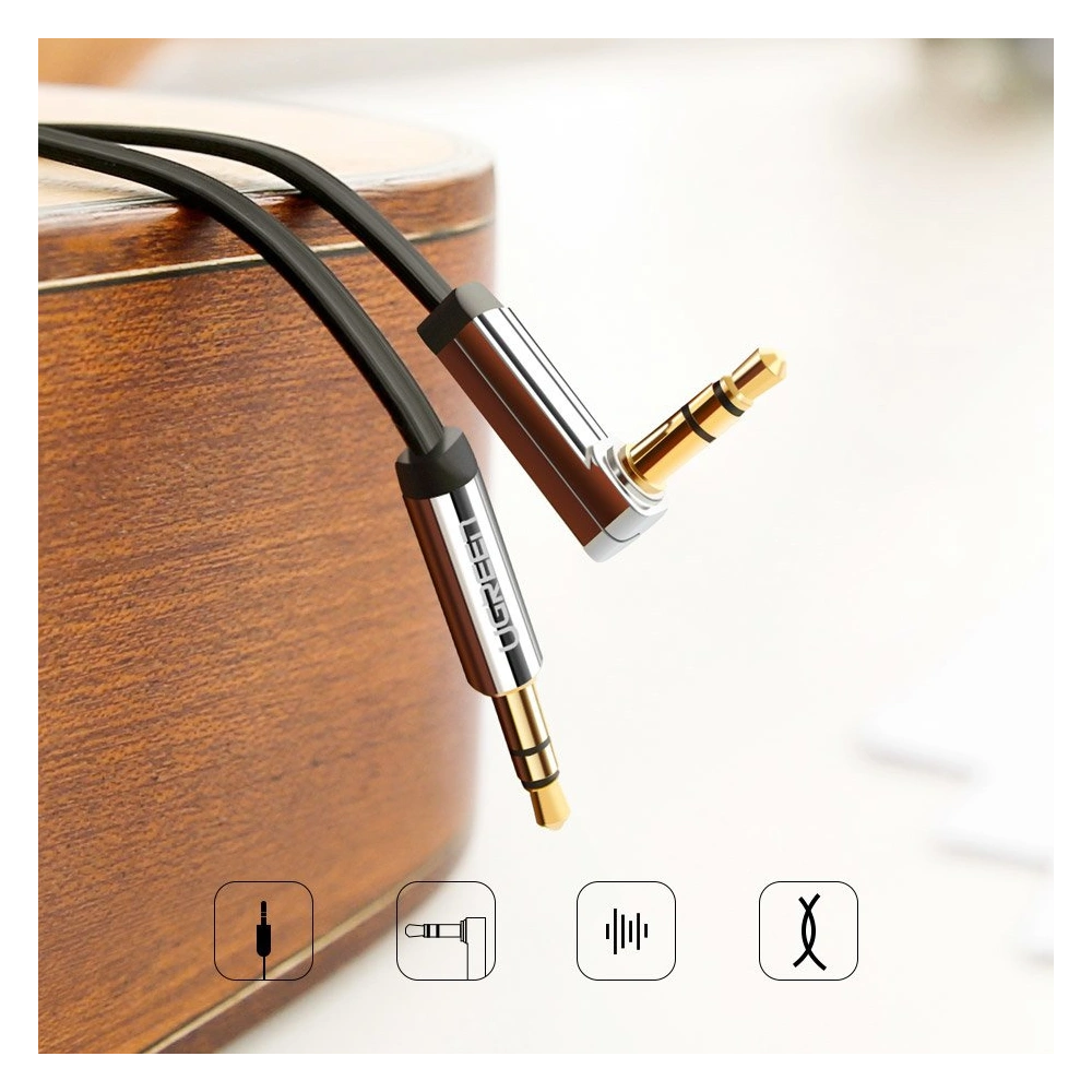 Hurtownia GSM - Plochý kabel UGREEN audio AUX 3,5mm mini jack 5m stříbrný - UGR1330SLV - {ean13} - Hurt