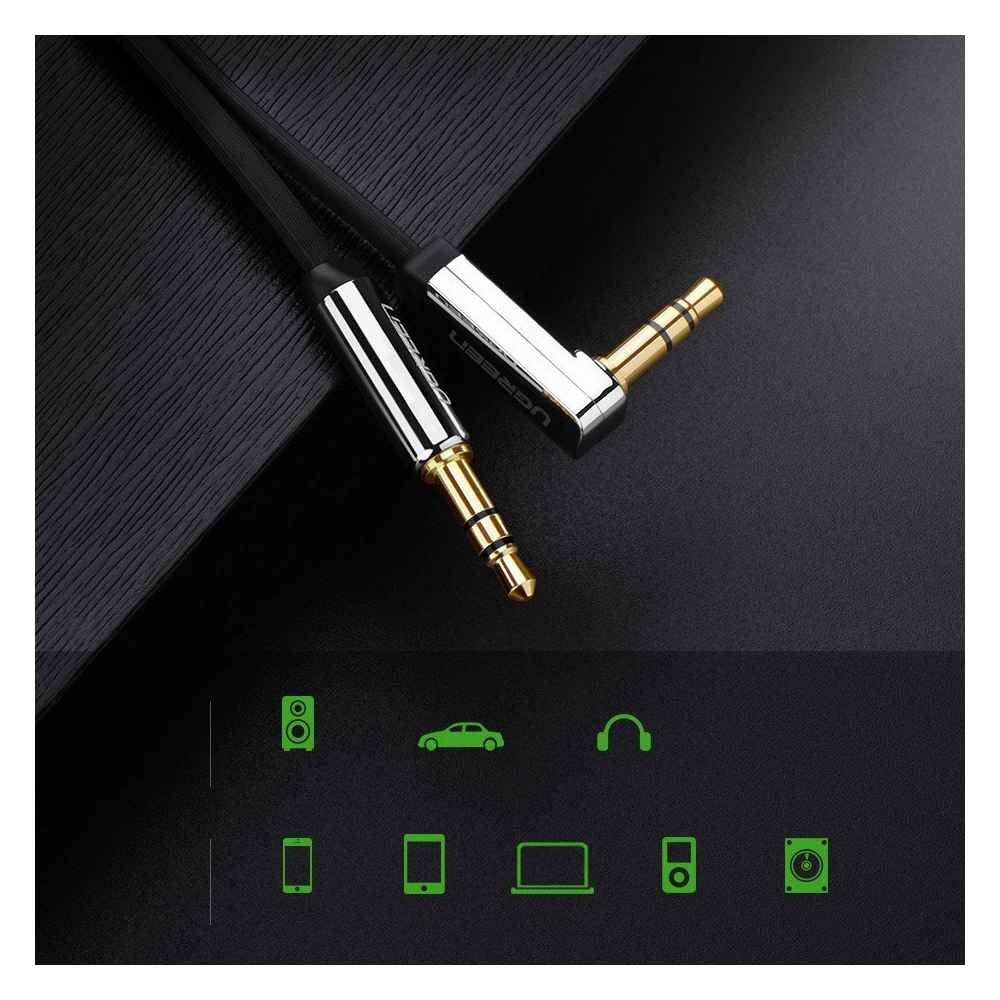 Hurtownia GSM - Plochý kabel UGREEN audio AUX 3,5mm mini jack 5m stříbrný - UGR1330SLV - {ean13} - Hurt