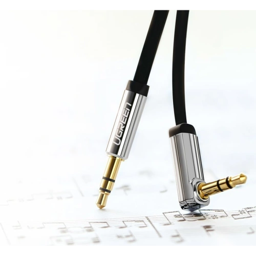 Płaski kabel UGREEN audio AUX 3,5mm mini jack 5m srebrny