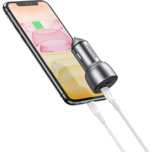 Hurtownia GSM - Ładowarka samochodowa UGREEN CD213 2x USB-C QC3.0 PD 3.0 36W FCP AFC 3A szary - UGR1331GRY - {ean13} - Hurt