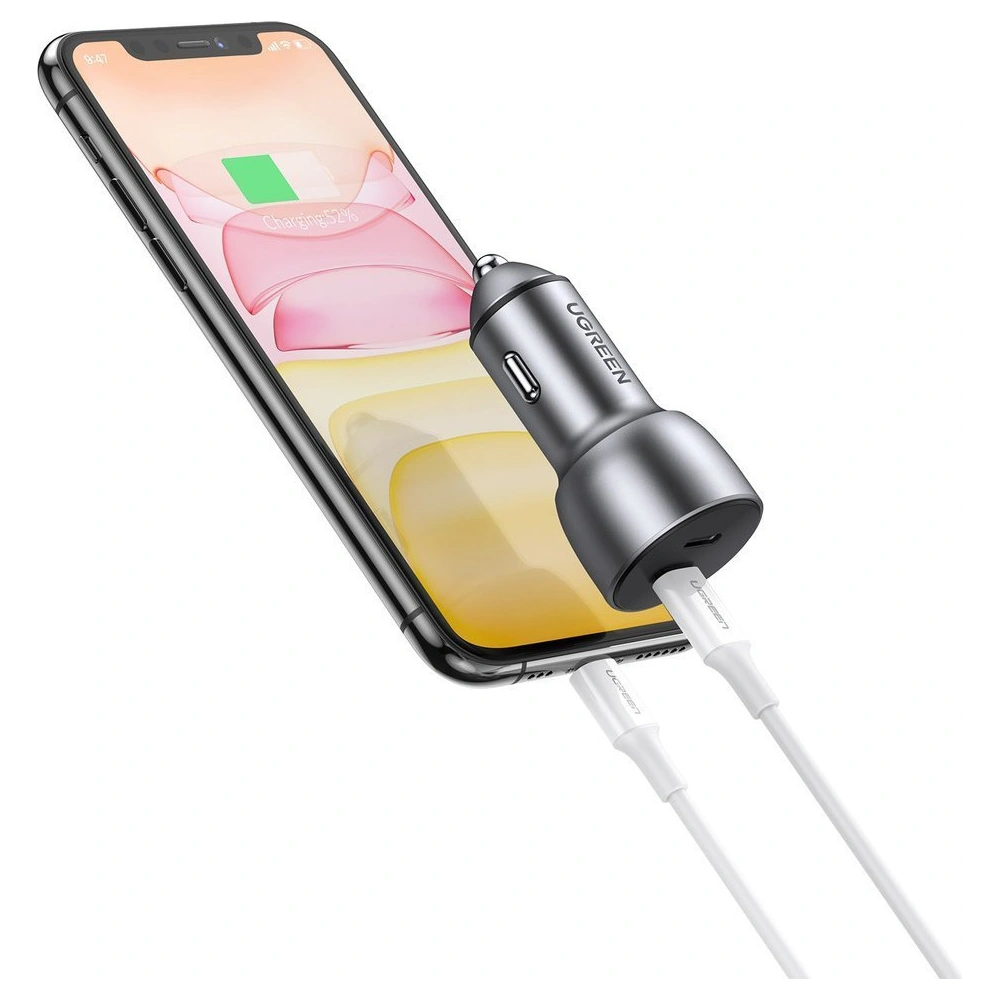 Hurtownia GSM - Autonabíječka UGREEN CD213 2x USB-C QC3.0 PD 3.0 36W FCP AFC 3A šedá - UGR1331GRY - {ean13} - Hurt