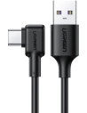 Kątowy kabel UGREEN US307  USB-A - USB-C  QC 3.0 SCP FCP 5A 2m czarny