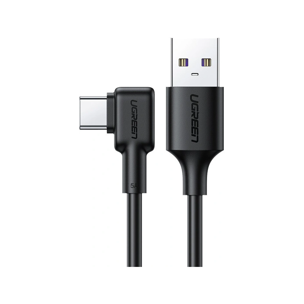 Hurtownia GSM - Úhlový kabel UGREEN US307 USB-A - USB-C QC 3.0 SCP FCP 5A 2m černý - UGR1332BLK - {ean13} - Hurt
