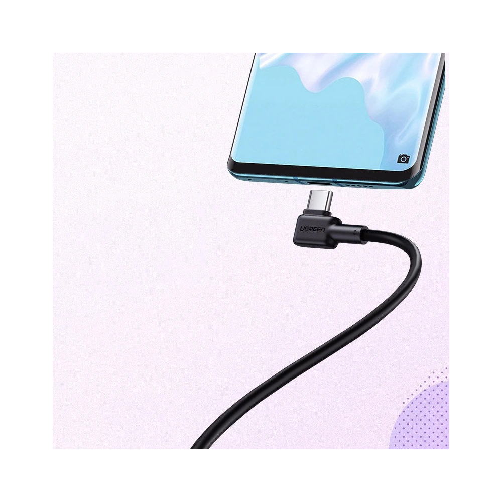 Wholesale UGREEN US307 angle cable with side USB plug - USB Type C 5 A Quick Charge 3.0 SCP FCP 2 m black - UGR1332BLK - {ean13} - Hurt