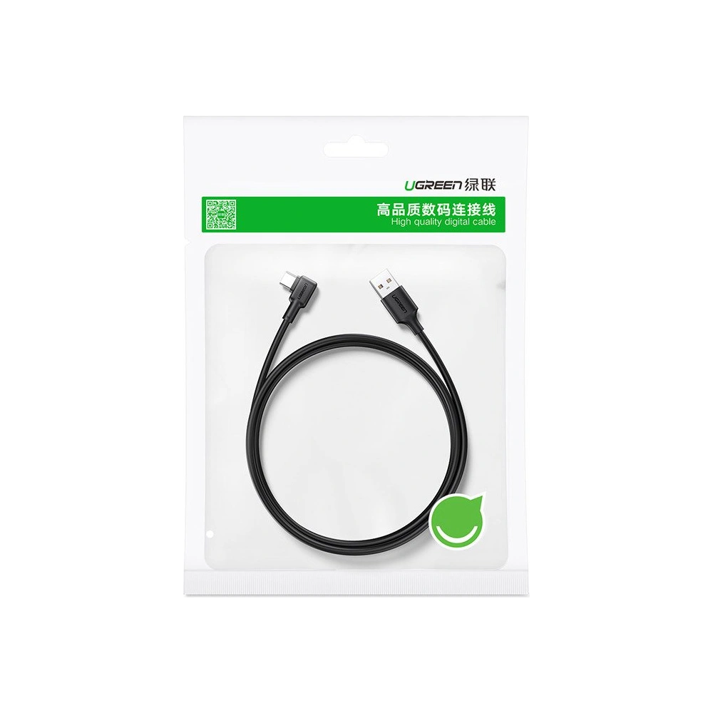 Hurtownia GSM - Úhlový kabel UGREEN US307 USB-A - USB-C QC 3.0 SCP FCP 5A 2m černý - UGR1332BLK - {ean13} - Hurt