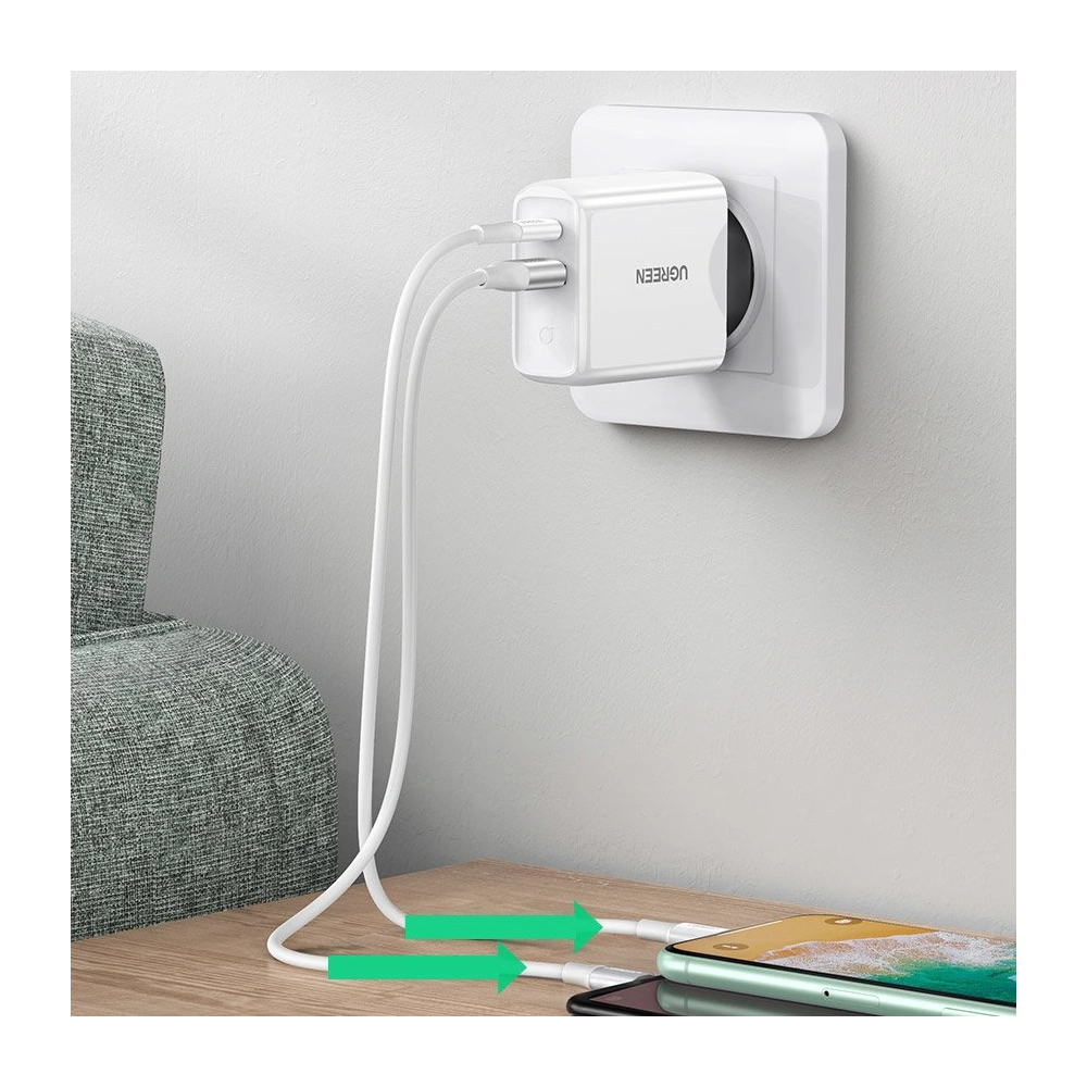 Hurtownia GSM - Ładowarka sieciowa UGREEN CD170 USB-A/USB-C 36W QC 4.0 PD biały - UGR1333WHT - {ean13} - Hurt